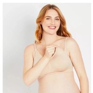 Motherhood Maternity Full Coverage Seamless Nursing & Maternity Bra Beige Medium